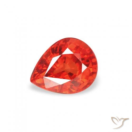 0.48ct Natural Rojo fuego Zafiro, En forma de pera, VS