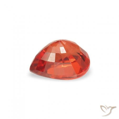 Zafiro Rojo fuego natural de 0.48 ct, En forma de pera, VS