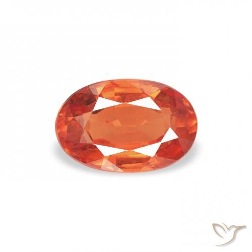 0.71ct Natural Naranja medio Zafiro, Ovalada, VS