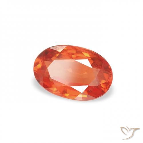 Zafiro Naranja medio natural de 0.71 ct, Ovalada, VS
