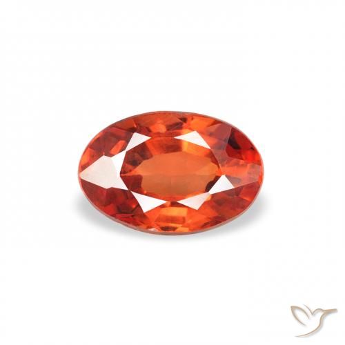 0.62ct Natural Naranja rojizo Zafiro, Ovalada, VS