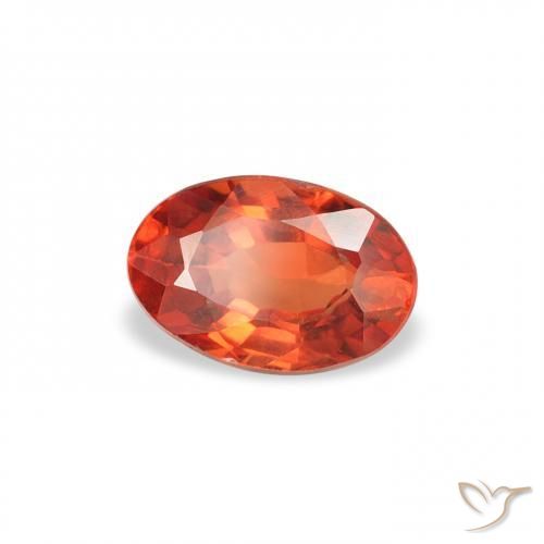 Zafiro Naranja rojizo natural de 0.62 ct, Ovalada, VS