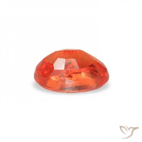 Zafiro Naranja rojizo natural de 0.62 ct, Ovalada, VS