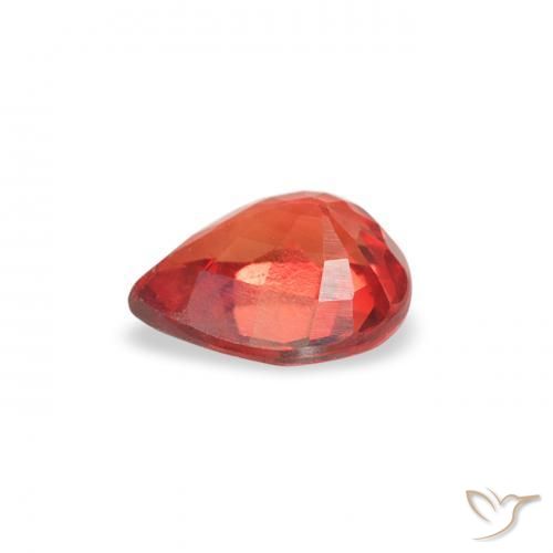 Zafiro Rojo intenso natural de 0.41 ct, En forma de pera, VS