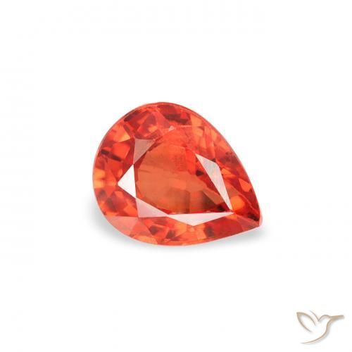 Zafiro Rojo intenso natural de 0.46 ct, En forma de pera, VS
