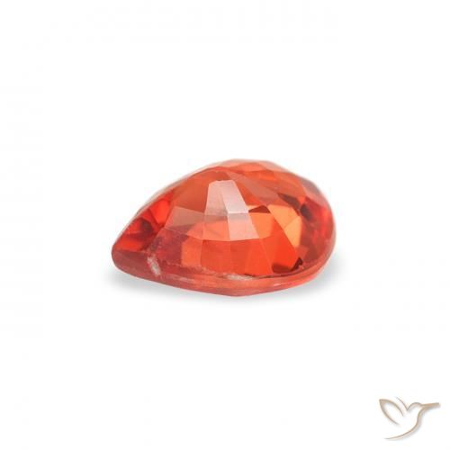 Zafiro Rojo intenso natural de 0.46 ct, En forma de pera, VS
