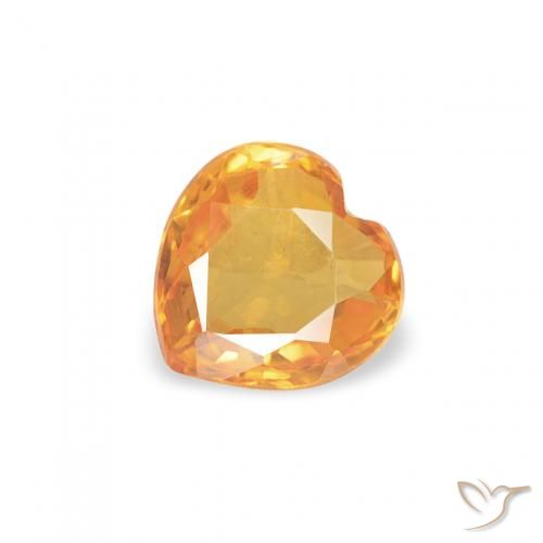 0.38ct Natural Naranja medio Zafiro, Corazón, VVS