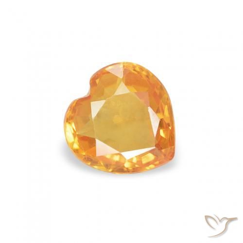 Zafiro Naranja medio natural de 0.38 ct, Corazón, VVS