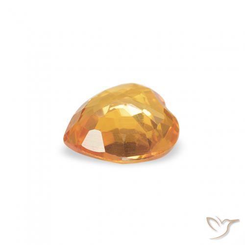 Zafiro Naranja medio natural de 0.38 ct, Corazón, VVS