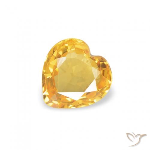 0.41ct Natural Dorado medio Zafiro, Corazón, VVS