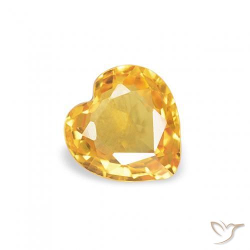 Zafiro Dorado medio natural de 0.41 ct, Corazón, VVS