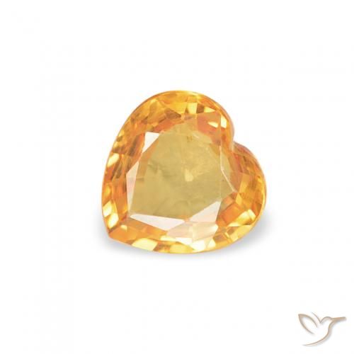 0.39ct Natural Medium Light-Orange Zafiro, Corazón, VVS