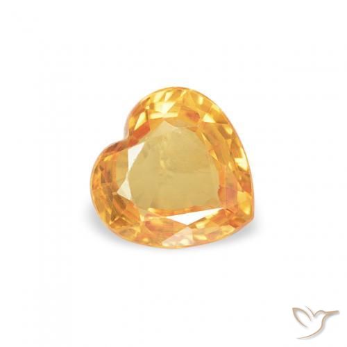 Zafiro Medium Light-Orange natural de 0.39 ct, Corazón, VVS