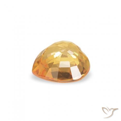 Zafiro Medium Light-Orange natural de 0.39 ct, Corazón, VVS