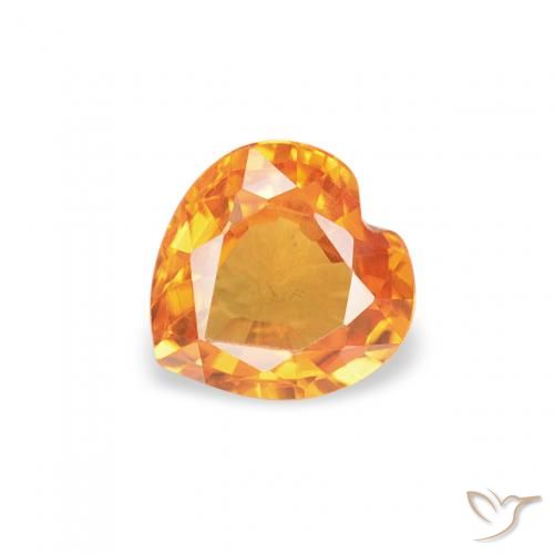 0.41ct Natural Naranja medio Zafiro, Corazón, VVS