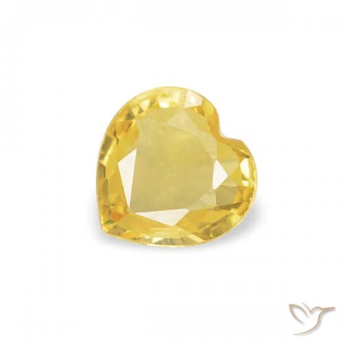 0.30ct Natural Amarillo toscana Zafiro, Corazón, VVS