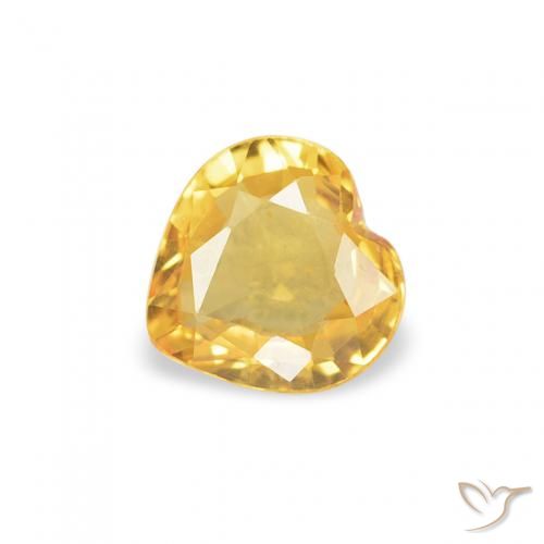 0.35ct Natural Dorado Zafiro, Corazón, VVS