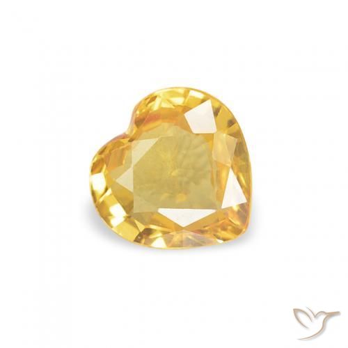 Zafiro Dorado natural de 0.35 ct, Corazón, VVS