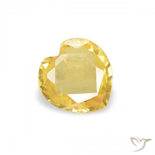 Zafiro Naranja dorado natural de 0.31 ct, Corazón, VVS