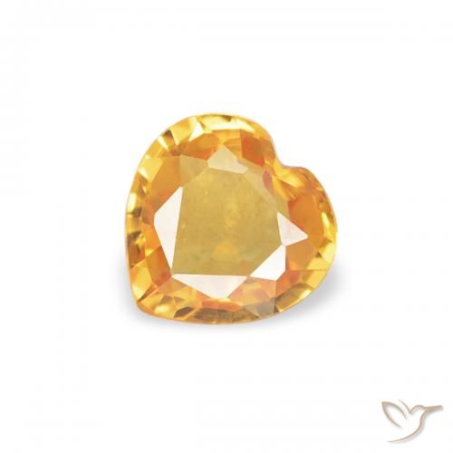 0.31ct Natural Dorado medio Zafiro, Corazón, VVS