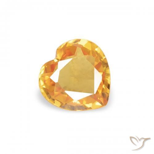Zafiro Dorado medio natural de 0.31 ct, Corazón, VVS