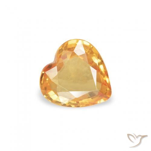 Zafiro Naranja miel natural de 0.31 ct, Corazón, VVS