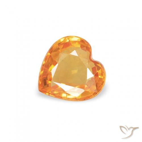 0.40ct Natural Naranja medio Zafiro, Corazón, VVS