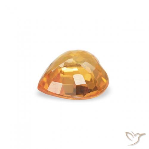 Zafiro Naranja medio natural de 0.40 ct, Corazón, VVS