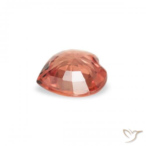Zafiro Roja Anaranjada natural de 0.30 ct, Corazón, VS