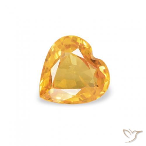 0.43ct Natural Dorado naranja Zafiro, Corazón, VS