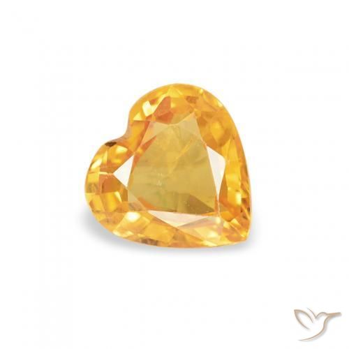 Zafiro Dorado naranja natural de 0.43 ct, Corazón, VS