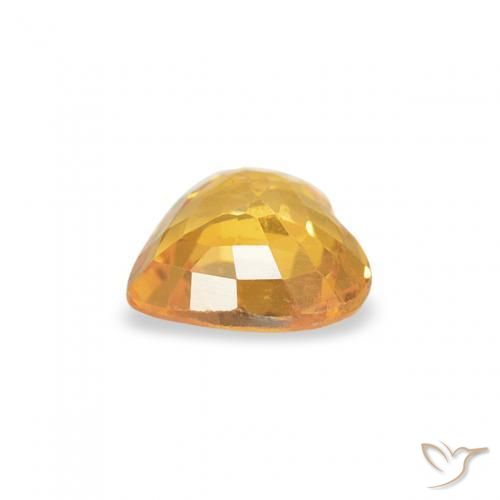 Zafiro Dorado naranja natural de 0.43 ct, Corazón, VS
