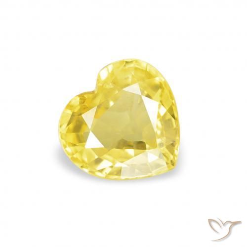 0.39ct Natural Medium Light-Yellow Zafiro, Corazón, VS