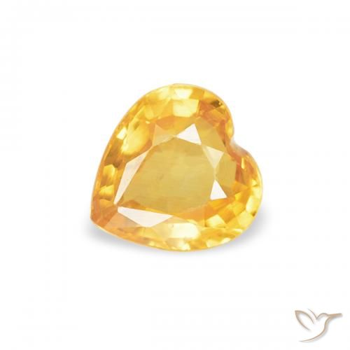 0.37ct Natural Dorado medio Zafiro, Corazón, VS