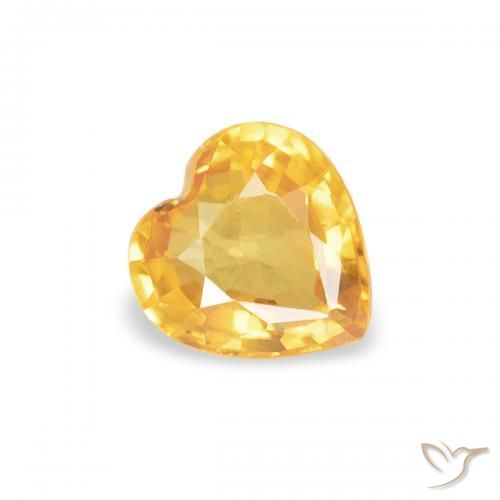 Zafiro Dorado medio natural de 0.37 ct, Corazón, VS