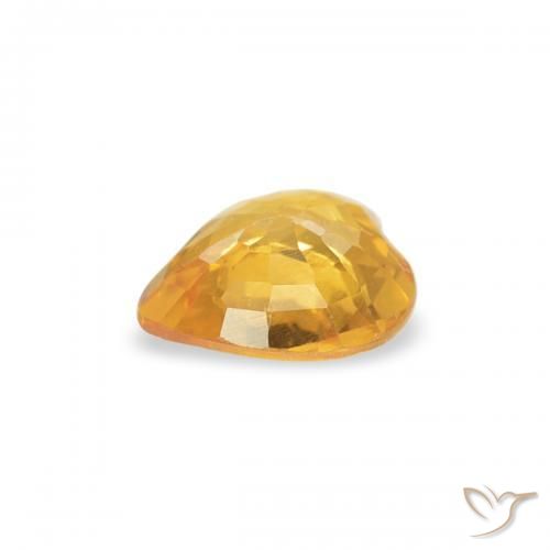 Zafiro Dorado medio natural de 0.37 ct, Corazón, VS