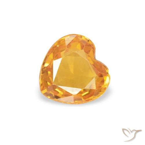0.46ct Natural Naranja medio Zafiro, Corazón, VS
