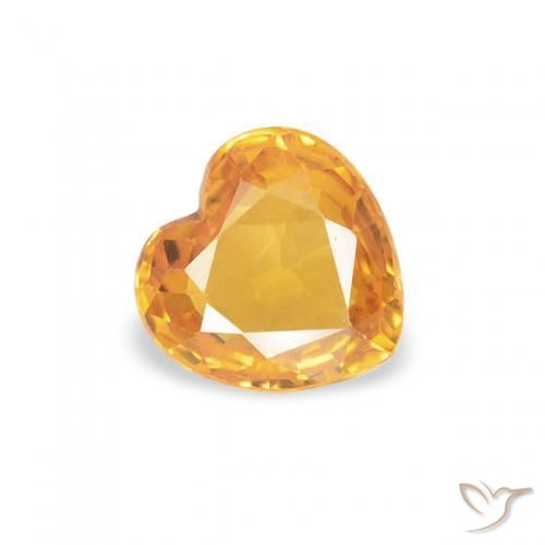 Zafiro Naranja medio natural de 0.46 ct, Corazón, VS