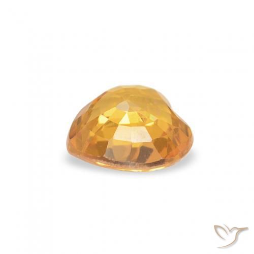 Zafiro Naranja medio natural de 0.46 ct, Corazón, VS
