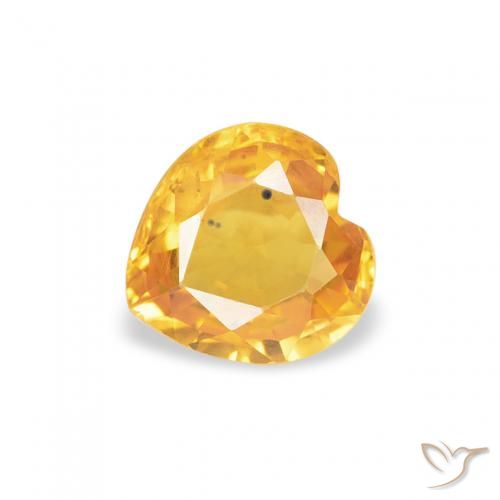 0.44ct Natural Dorado claro Zafiro, Corazón, VS