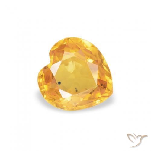 Zafiro Dorado claro natural de 0.44 ct, Corazón, VS