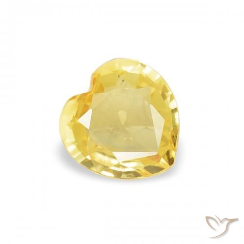 Zafiro Amarillo toscana natural de 0.35 ct, Corazón, VS