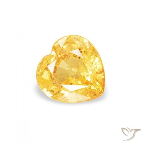 Zafiro Dorado medio natural de 0.47 ct, Corazón, VS-SI