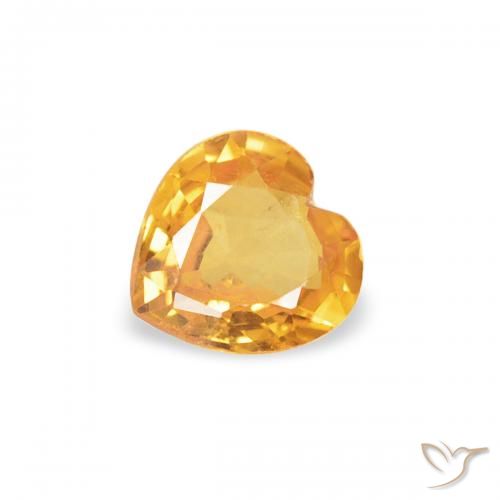 0.29ct Natural Naranja medio Zafiro, Corazón, VS