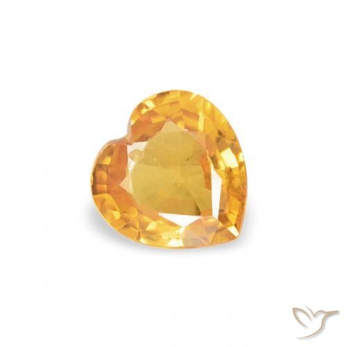 Zafiro Naranja medio natural de 0.29 ct, Corazón, VS