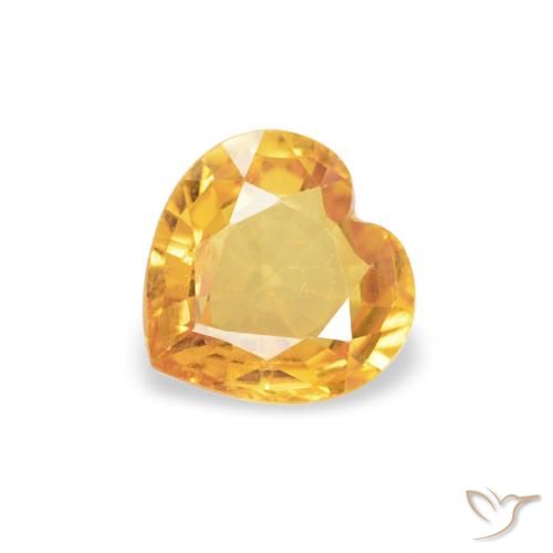 0.42ct Natural Dorado naranja Zafiro, Corazón, VS