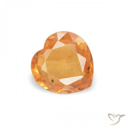 Zafiro Naranja medio natural de 0.33 ct, Corazón, VS