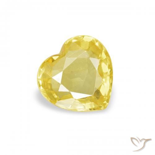 Zafiro Amarillo natural de 0.38 ct, Corazón, VVS-VS
