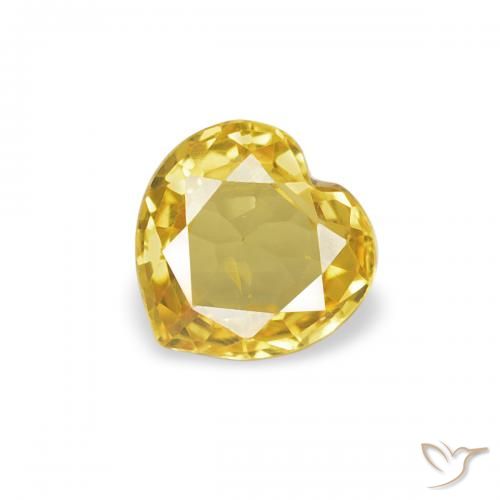 0.36ct Natural Amarillo miel Zafiro, Corazón, VVS-VS
