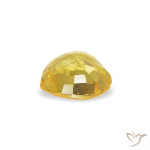 Zafiro Amarillo miel natural de 0.36 ct, Corazón, VVS-VS